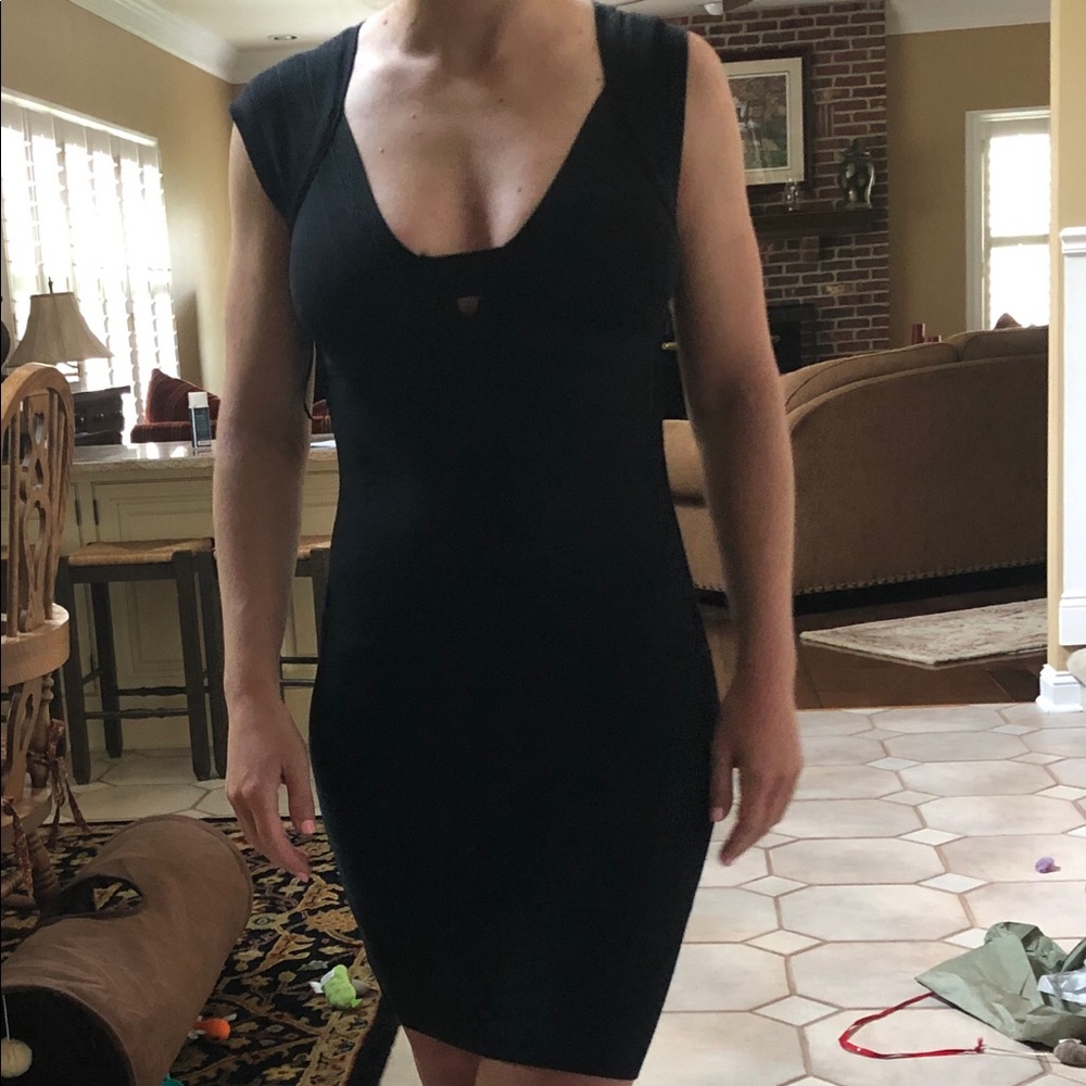 GUESS black small banded body-con dress